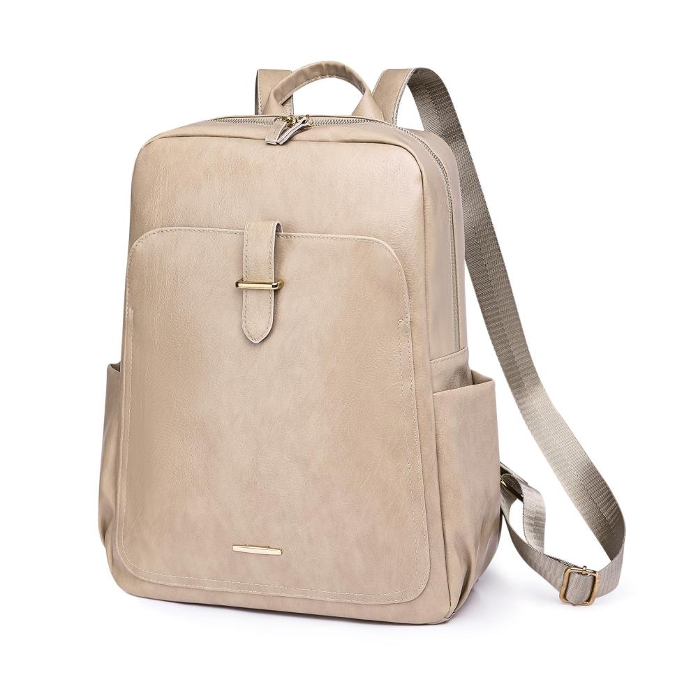 Eleganter Damen Rucksack aus PU-Leder - Großer Daypack mit Platz für 14-Zoll-Laptop