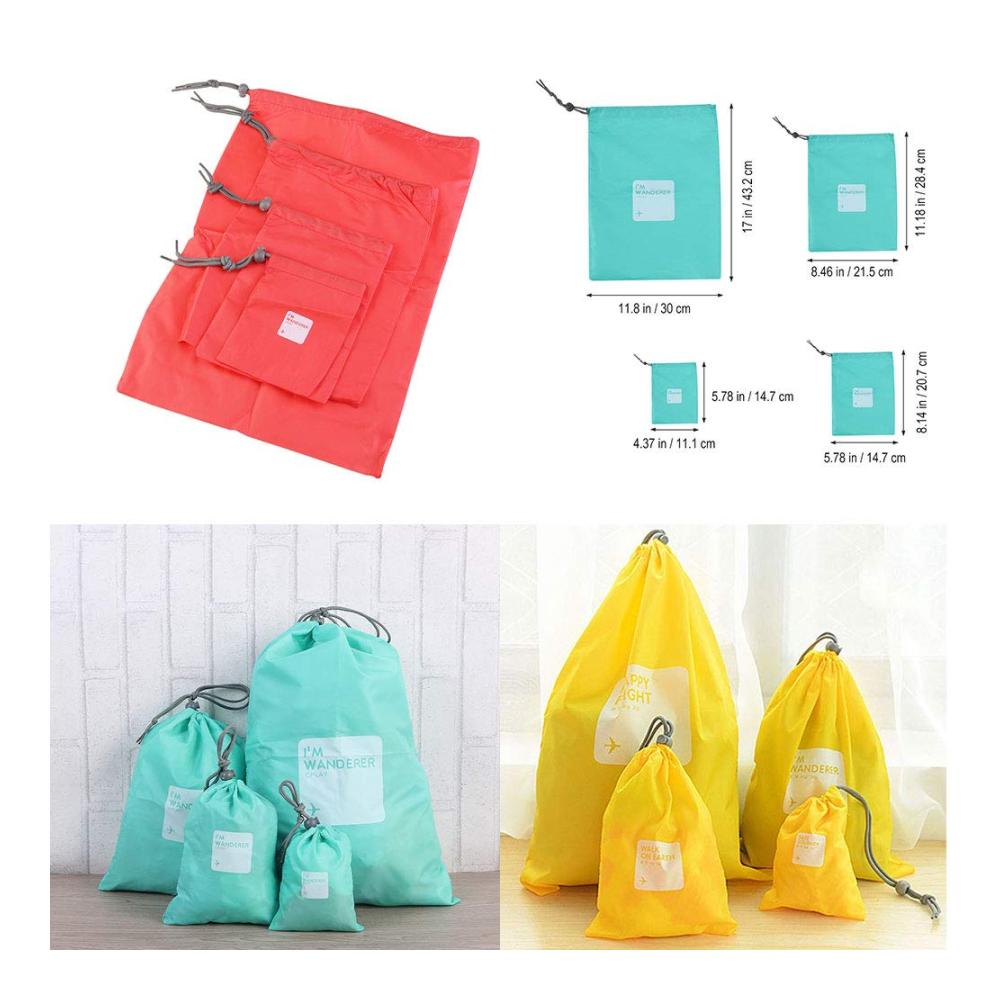 ULTNICE Kofferorganizer Set - 4 Größen Nylon Taschen für Schlüssel Bücher Hygieneartikel und Mobiltelefone - Wasserabweisend und ideal für Reisen Wandern und Camping