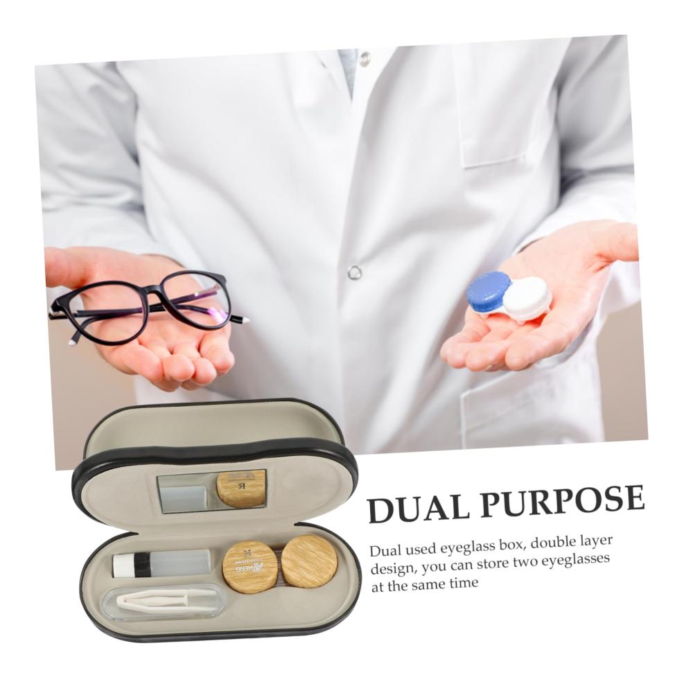 Vielseitiges Brillenetui Zusammenklappbare Sonnenbrille & Schnapsgläser - 2 in 1 Reise-Kontaktlinsenbehälter-Set für Modebrillen mit Doppeltem Verwendungszweck inklusive Koffer-Kit