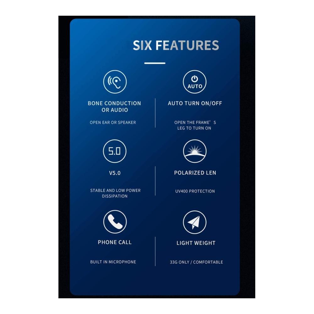 Bluetooth-Sonnenbrille mit Smart Audio Polarisierten Linsen und Freisprechfunktion - Ideal für Outdoor-Aktivitäten