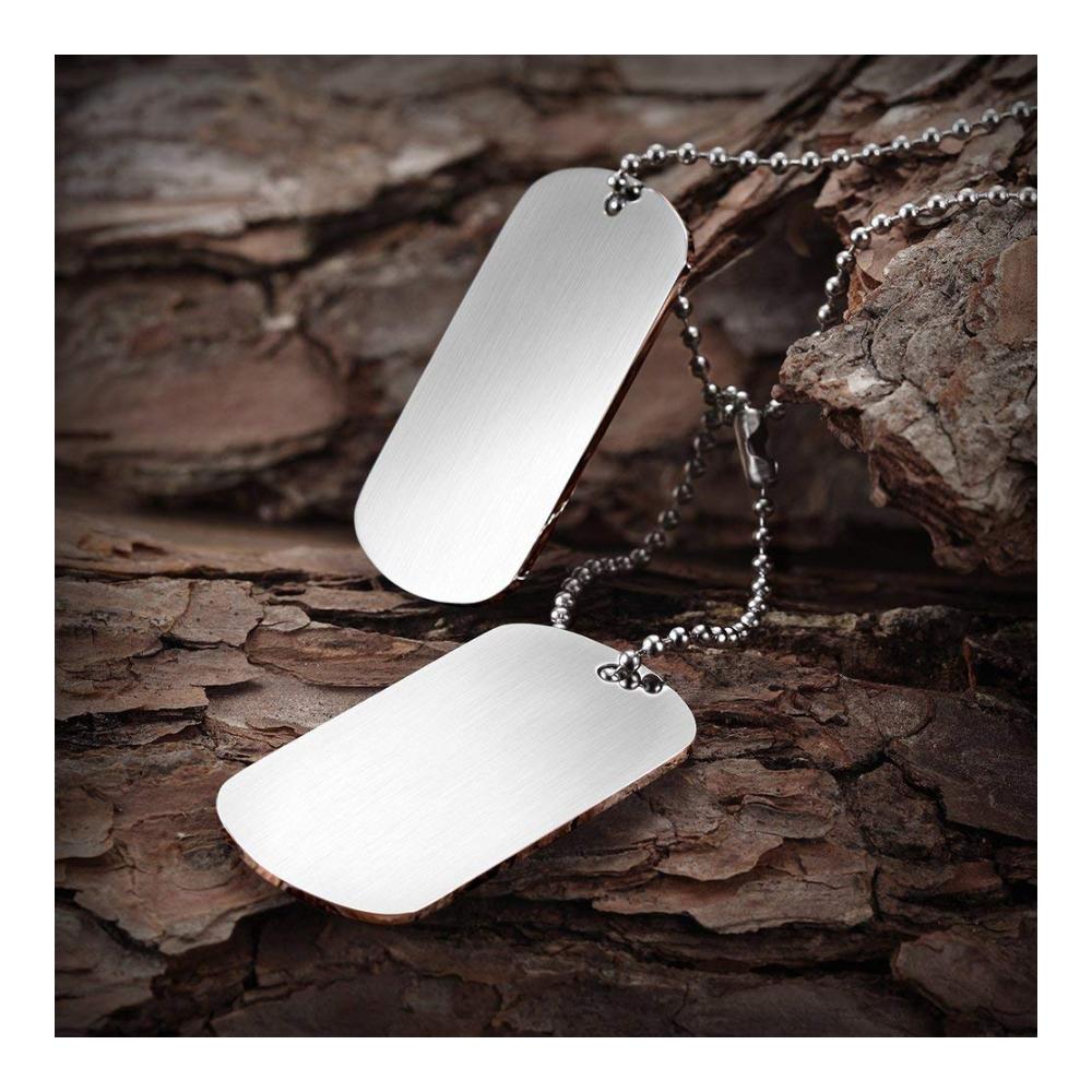Edelstahl Halskette für Herren Verstellbares Dog Tag mit Fahrrad- und Motorradfahrer-Design Geschenk für Jungen - Silber-Schwarz