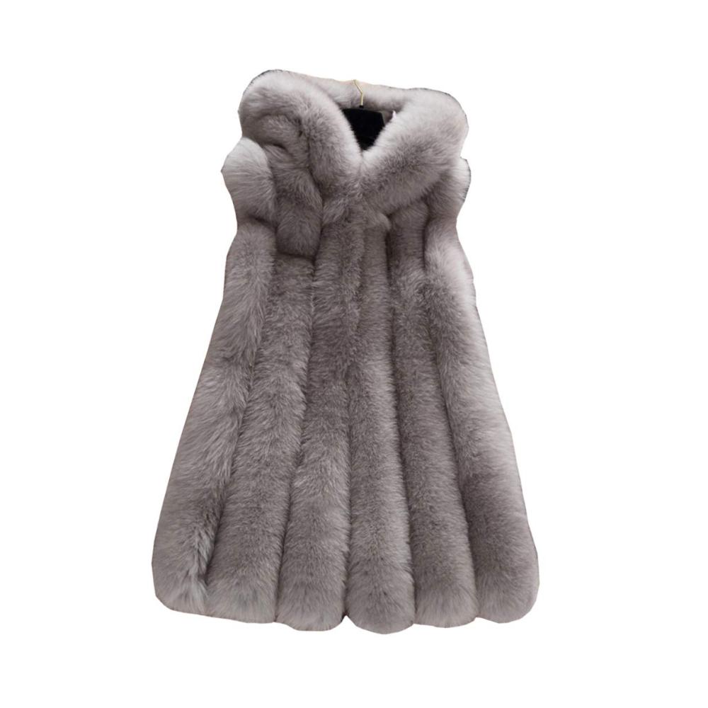 DorkasDE Damen Kunstpelz Weste - Stilvoll Warme Ärmellose Winterjacke mit Fell für Damen