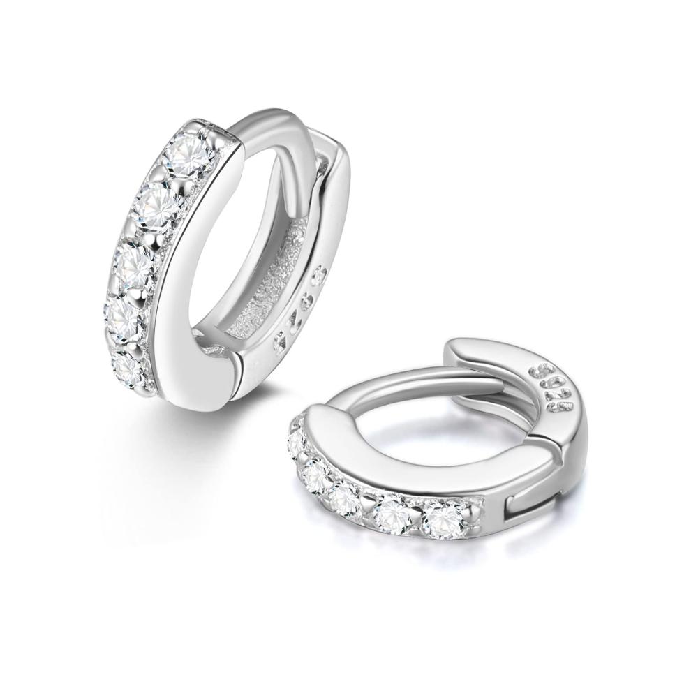 925 Silber Mini Creolen 5mm mit Zirkonia - Perfekt für Knorpel- und Helixpiercings
