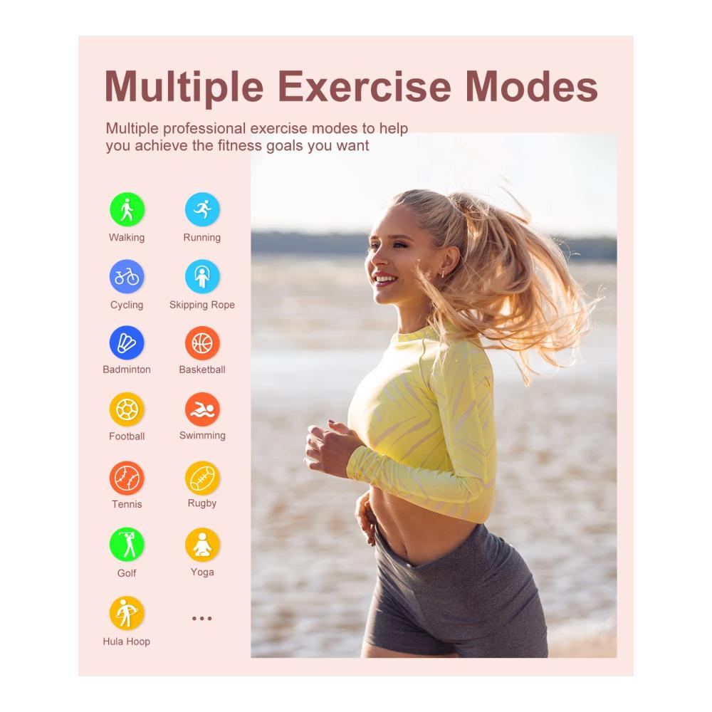 Fashion Smartwatches SIEMORL Damen Smartwatch mit Telefonfunktion Fitness Tracker Pulsuhr Schlafmonitor Schrittzähler Kalorienzähler Activity Tracker – IP67 Wasserdicht – Lila Armbanduhr für iOS Android