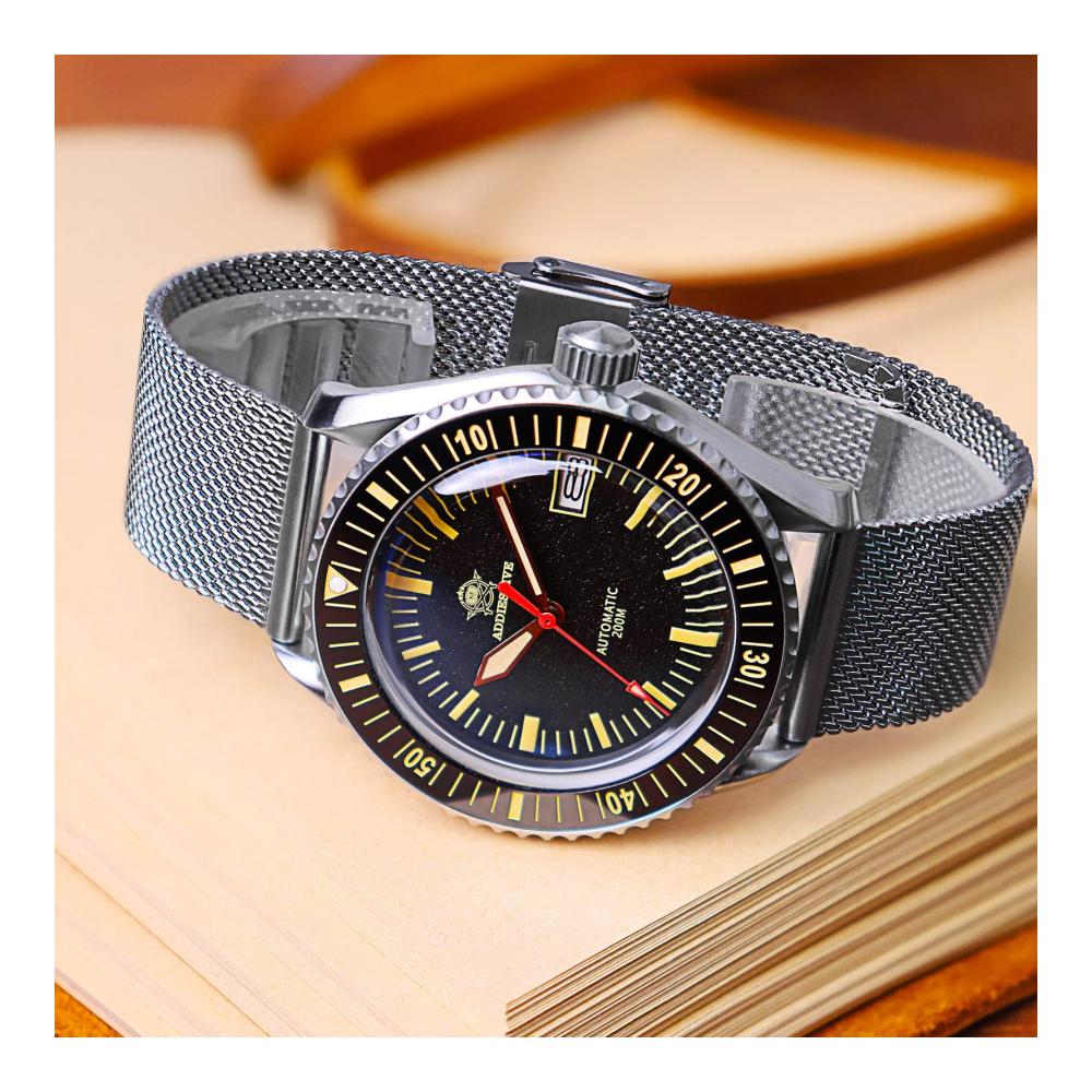 ADDIESDIVE Herren-Automatikuhr Wasserdichte Armbanduhr mit Saphirglas Edelstahl Keramik - Stilvolle Analoguhr für Männer