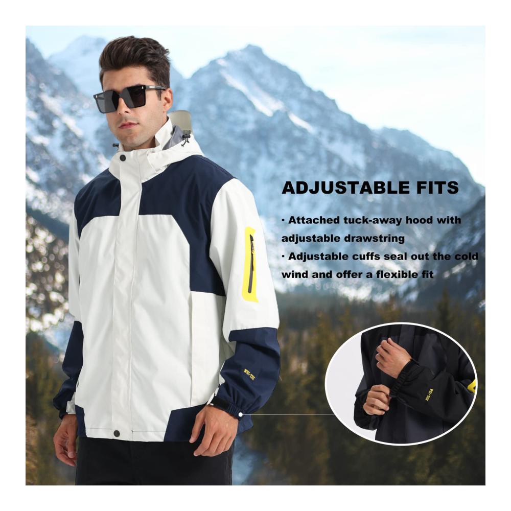 Herren Outdoorjacke - Winddichte Softshelljacke mit Abtrennbarer Kapuze für Freizeit und Übergänge