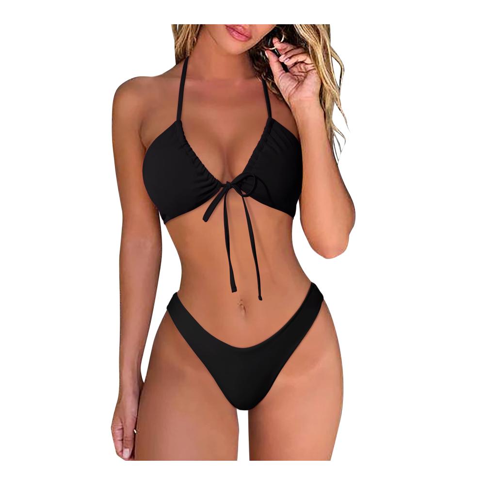 Brazilian Style Bikini-Set Sexy Damen Bikini mit Niedriger Taille String Triangel - 2tlg