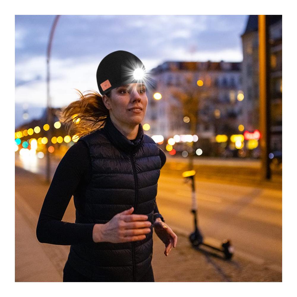 Bluetooth Beanie Mütze NAVESO - LED Wintermütze mit Bluetooth 5.0 Mikrofon Licht & Wireless-Funktion für Herren und Damen beim Wandern Radfahren Laufen und Camping