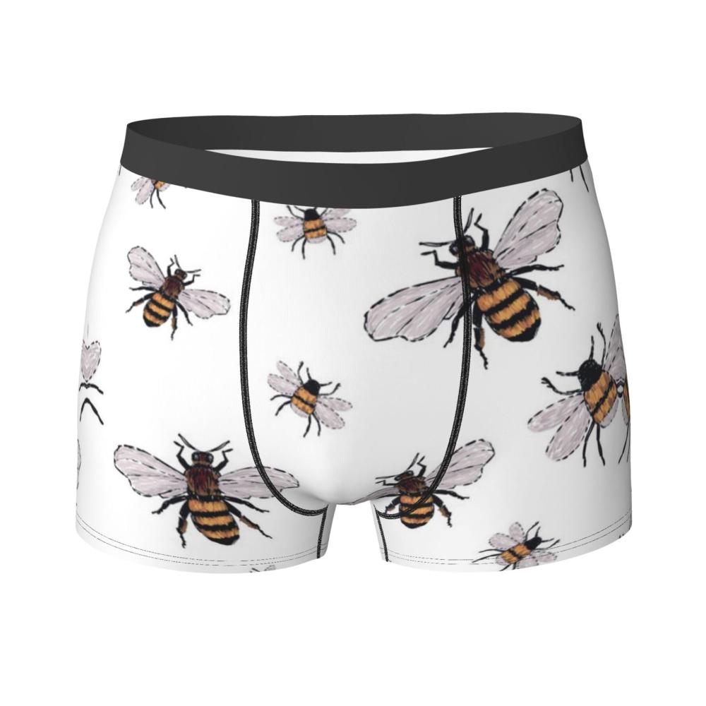 Bienenmuster Micro-Flat-Angle Herrenslips Lustig bedruckt elastisch bequem & atmungsaktiv