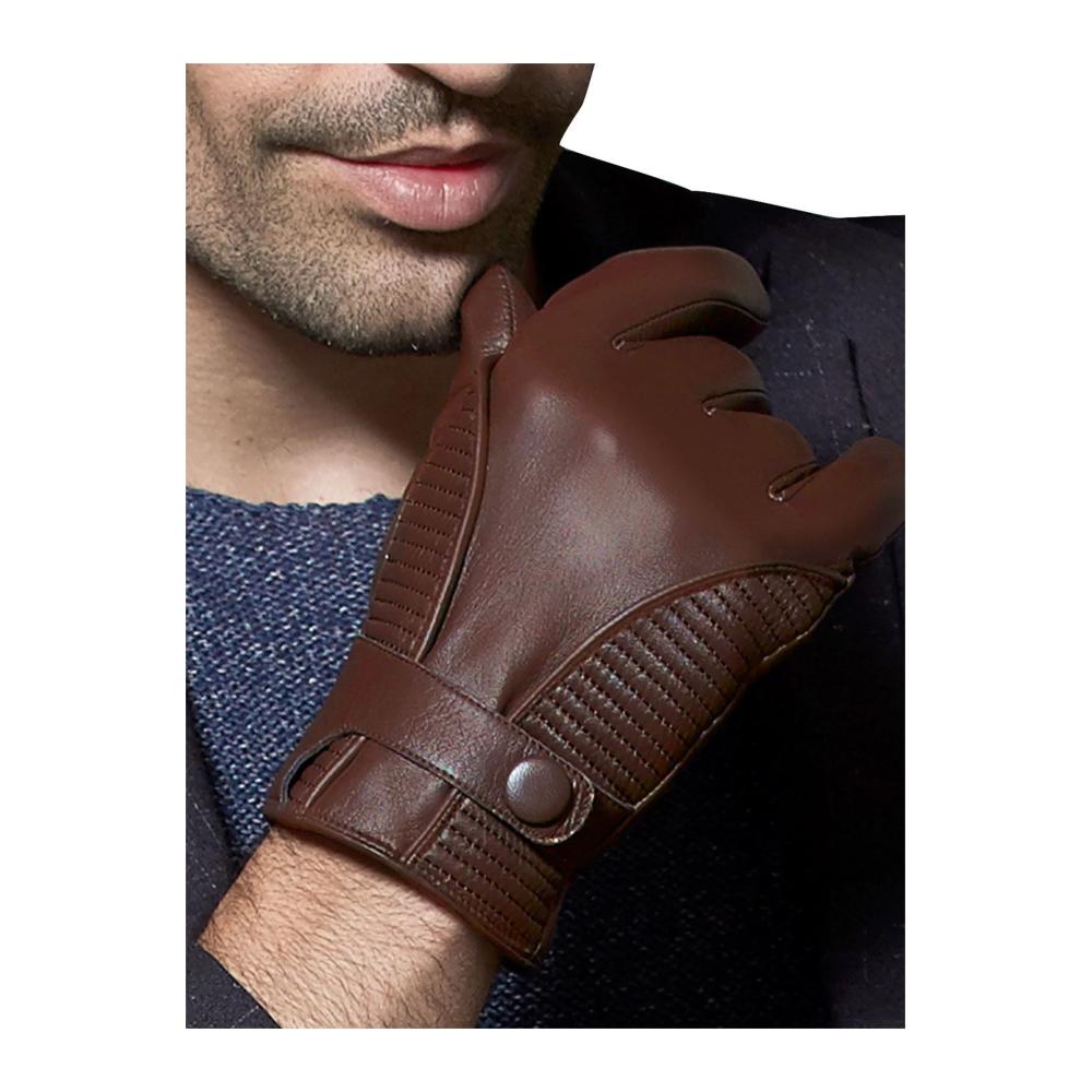 Herren Winter Lederhandschuhe - Kaschmir Gefüttert Touchscreen Schaffell Warm & Stilvoll (16516