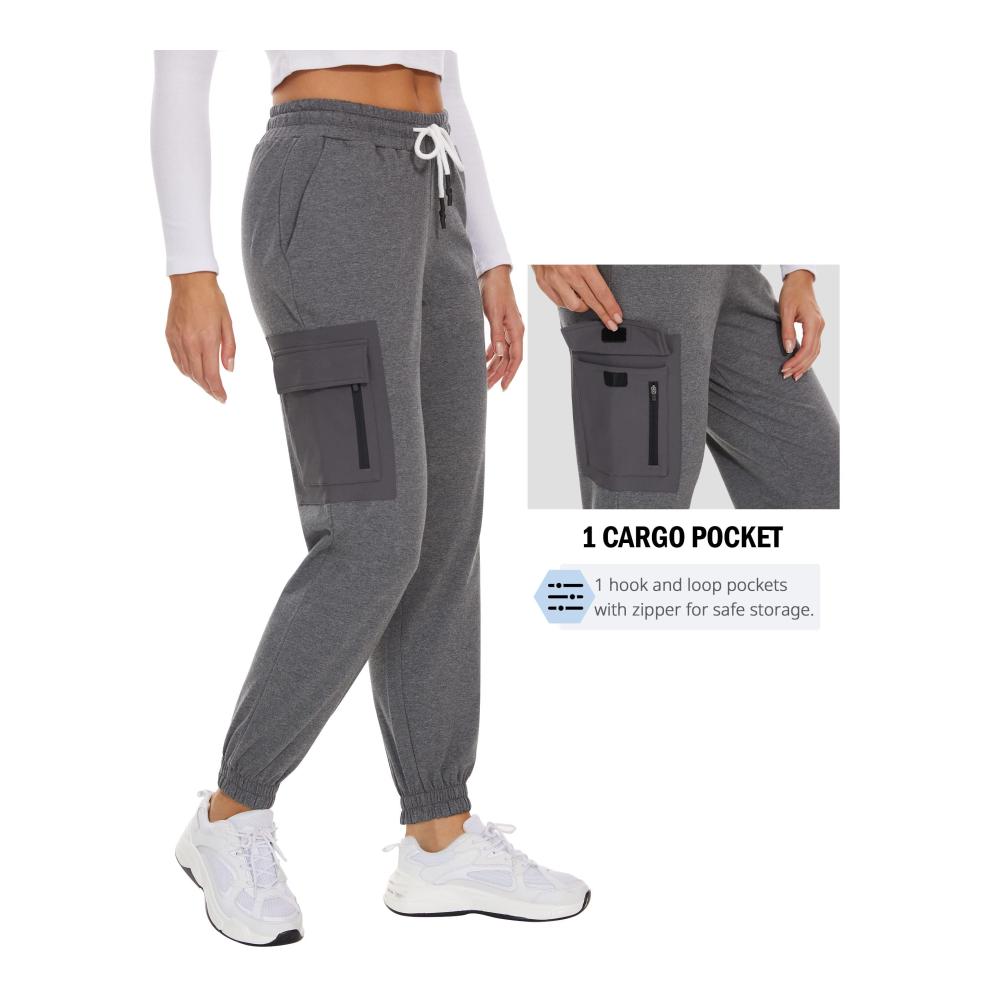 Damen Jogginghose mit Kordelzug Baumwolle High Waist - Fitnesshose Sporthose für Frauen Jogger Laufhose Cargo Sweat Hose Trainingshose SPECIALMAGIC