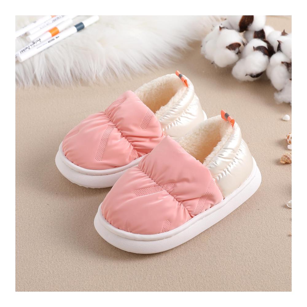 Winter Hausschuhe für Kinder - Baumwollgefütterte Pantoffeln für Mädchen und Jungen Warme Plüsch Hausschuhe Weiche rutschfeste Home Slippers für drinnen und draußen