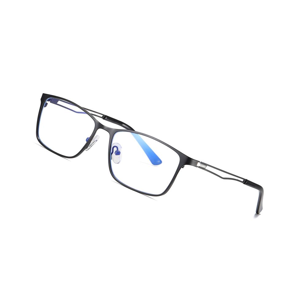 Rechteckige Metallrahmen Computerbrille für Herren mit Blaulichtfilter und UV-Schutz - Anti-Müdigkeit Brillenfassungen & Etuis