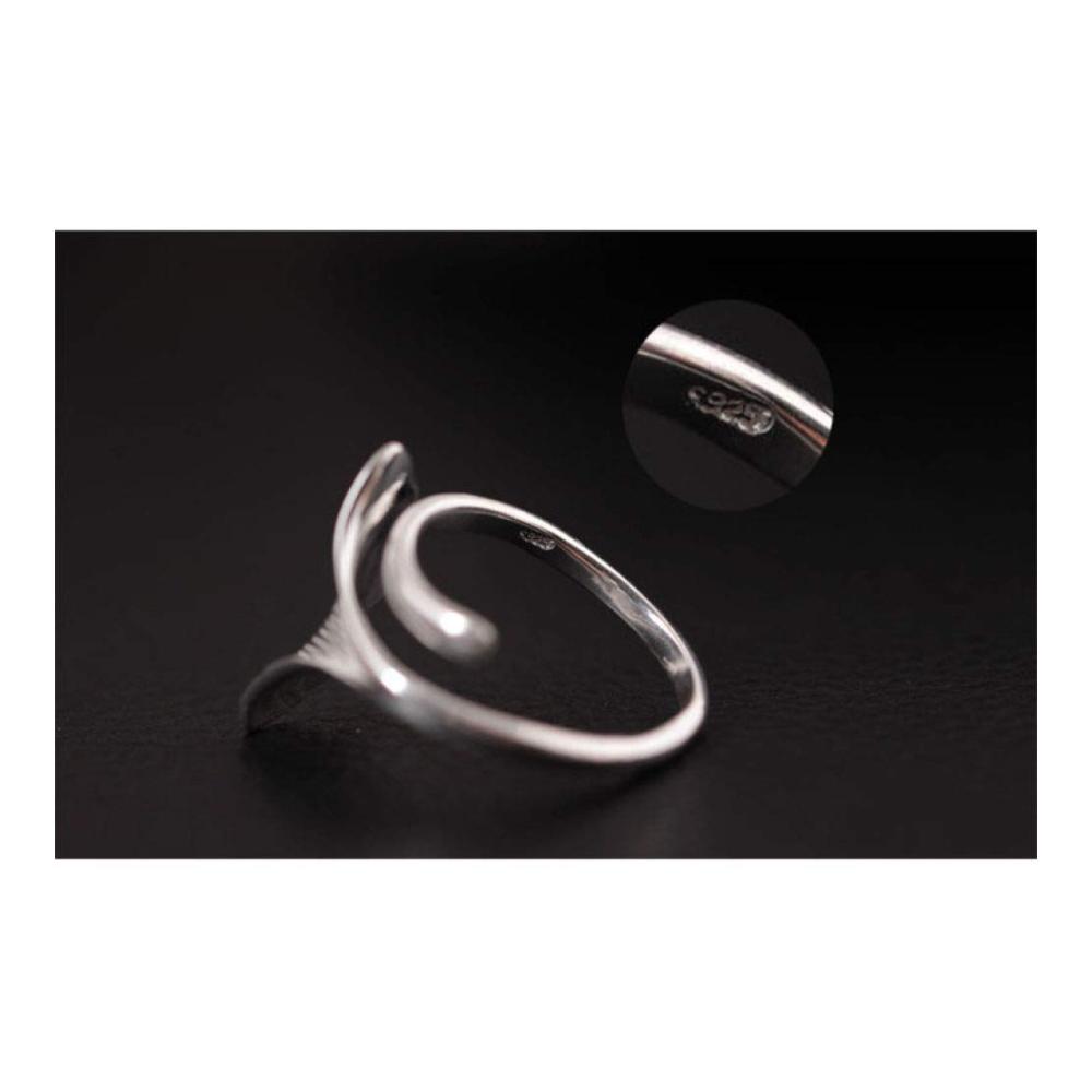 925 Sterling Silber Verstellbare Ginkgo Biloba Ringe für Damen und Mädchen - Ewigkeitsringe & Verlobungsgeschenke