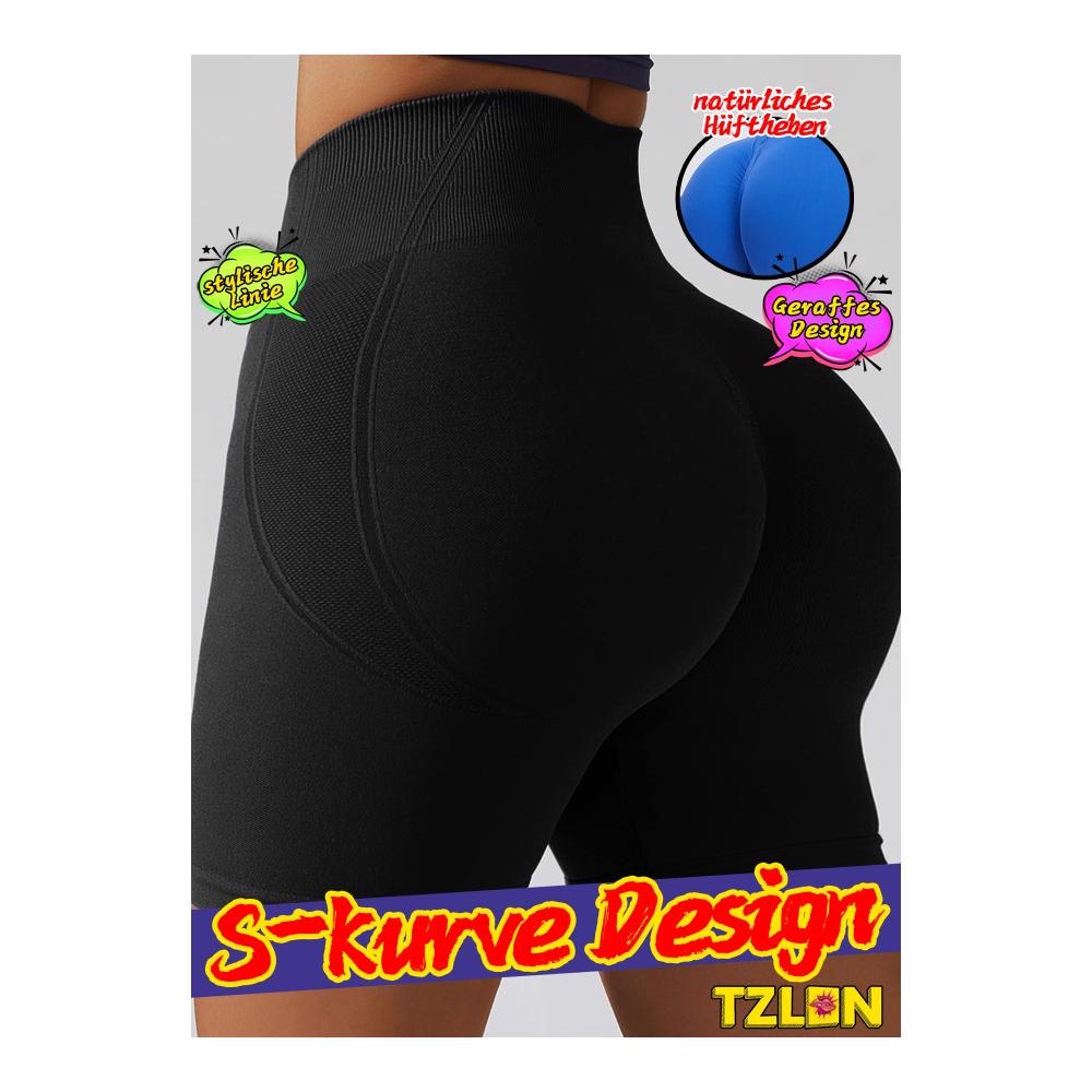 Damen High Waist Push Up Shorts für Sommer Biker Fitness Yoga - Shape Scrunch Butt Sporthose & Kurze Leggings - Sport Gym Shorts mit V-Cut