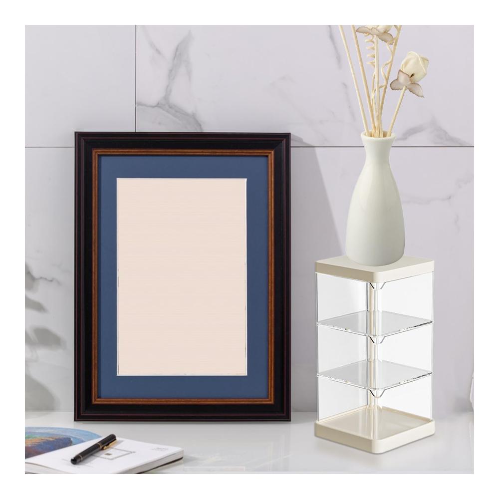 Drehschmuckkästen Transparenter Organizer für Schmuck und Make-up - 360° Drehung - Platzsparende Aufbewahrung für Schreibwaren Datenkabel und mehr