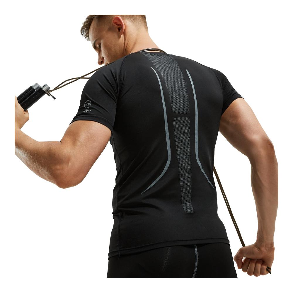 Herren Kompressionsshirt - Kurzarm Laufshirt Schnelltrocknendes Sport- und Funktionsshirt