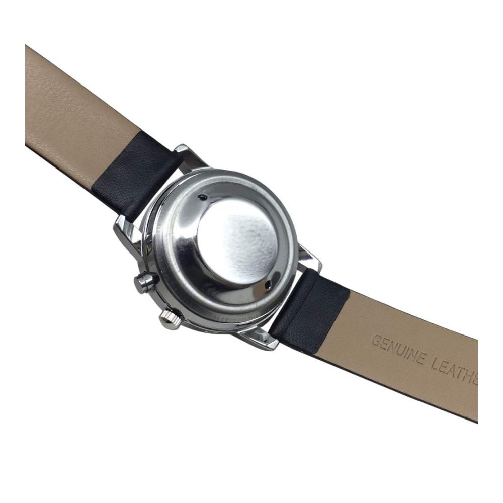 Deutsch Sprachige Armbanduhr mit Wecker Datum Weißem Ziffernblatt und Schwarzem Lederarmband - Moderne Armbanduhren mit Sprachfunktion für klare Zeitansagen