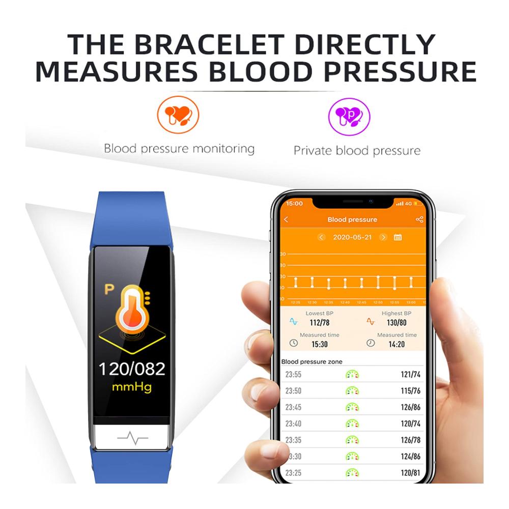 Fashion Smartwatch Fitness Uhr für Android iOS Bluetooth Schrittzähler Blutdruckmessung Remote-Kamera Fitness Tracker Schlafüberwachung wasserdicht IP68 schmal Herren Damen