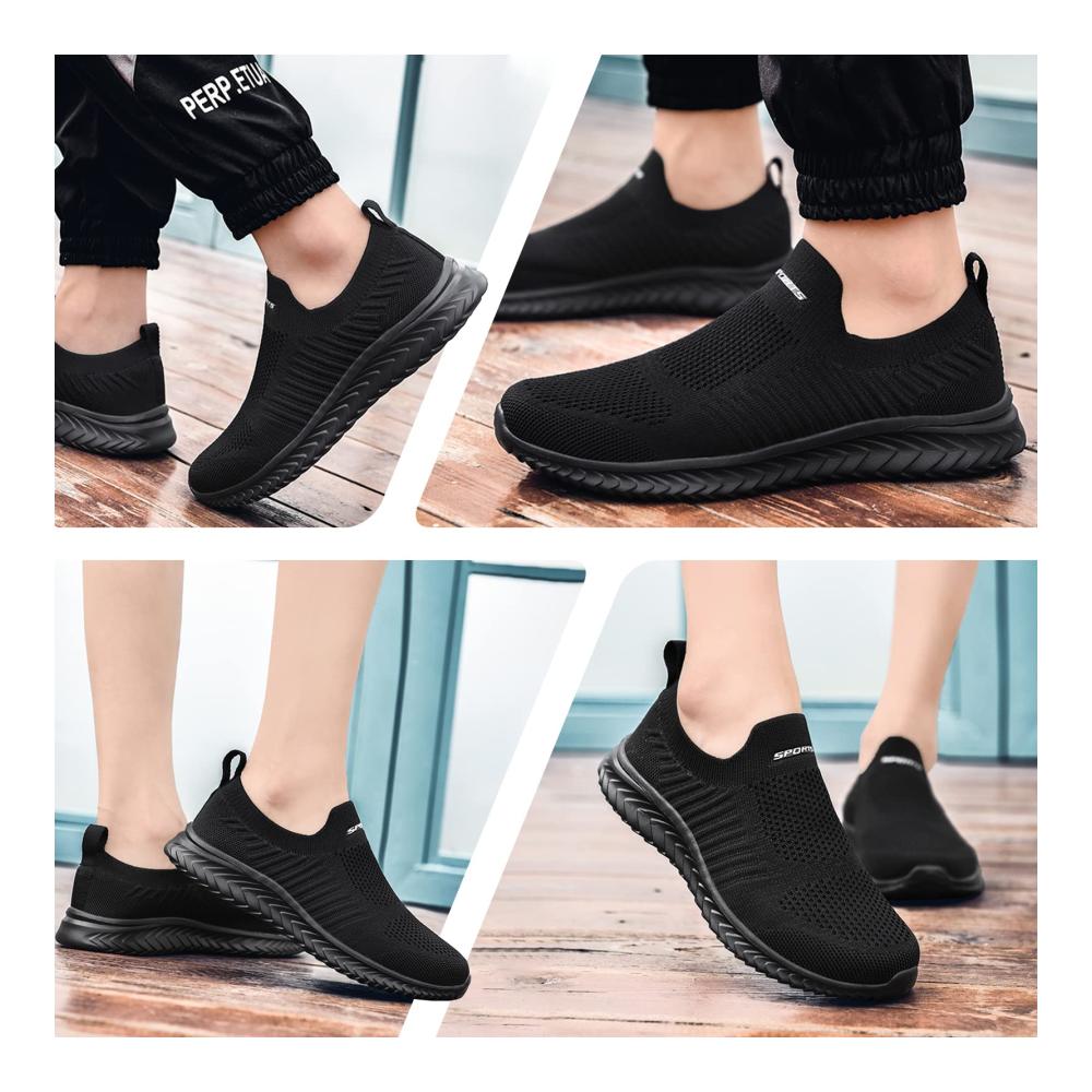 Memory Foam Walkingschuhe Bequeme Slip-On Sneakers für Herren und Damen - Outdoor Sportschuhe Atmungsaktiv Leicht und Ideal für Fitness Sporthalle und Freizeit