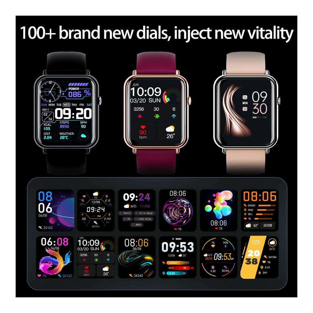 Lila Fashion Smartwatch Tracking von Schritten Puls und Blutdruck - optimale Schlafanalyse - Kompatibel mit Android und iOS