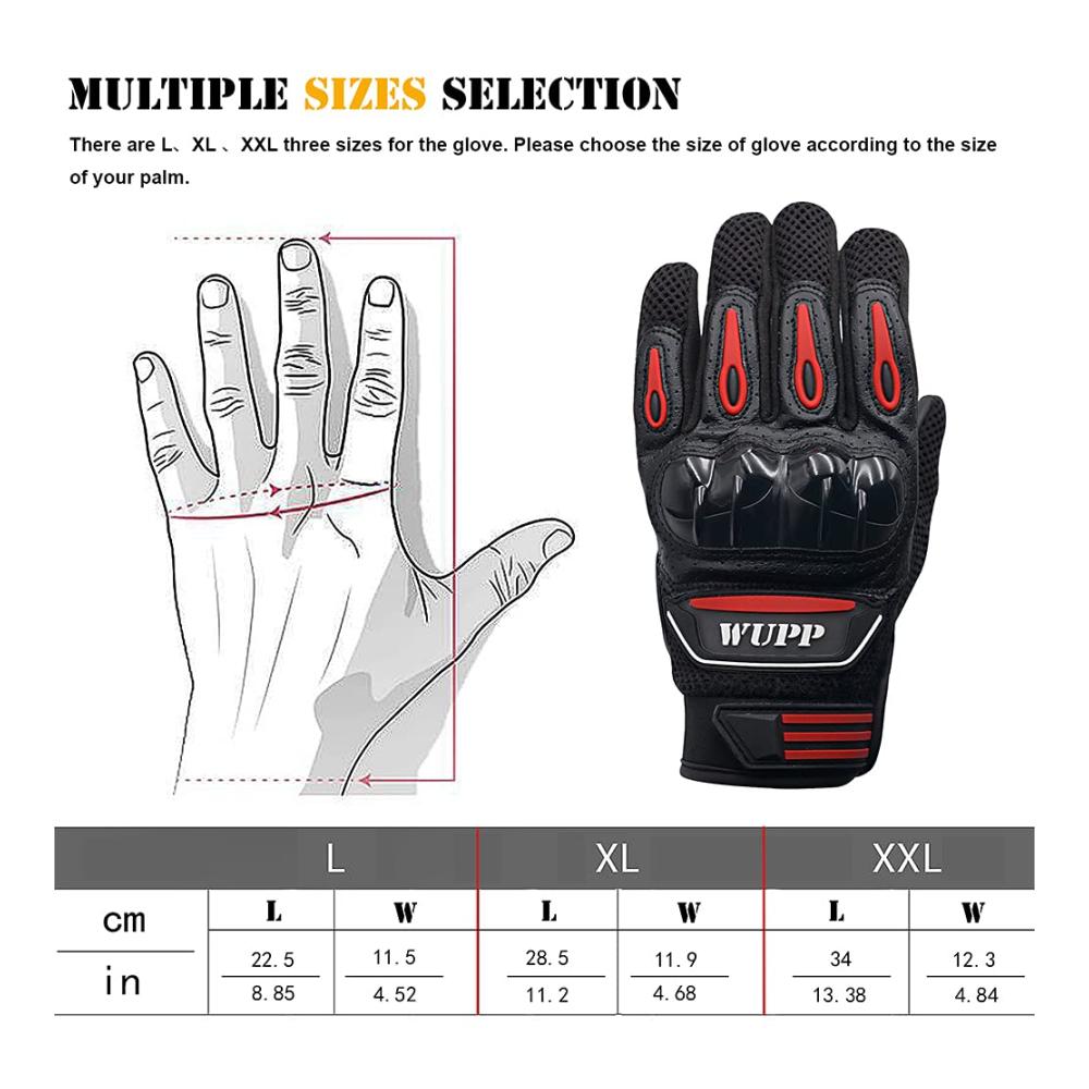 Motorradreithandschuhe Touchscreen Motorrad-Vollfingerhandschuhe für Radfahren ATV Jagd Wandern - Schwarz XXLarge