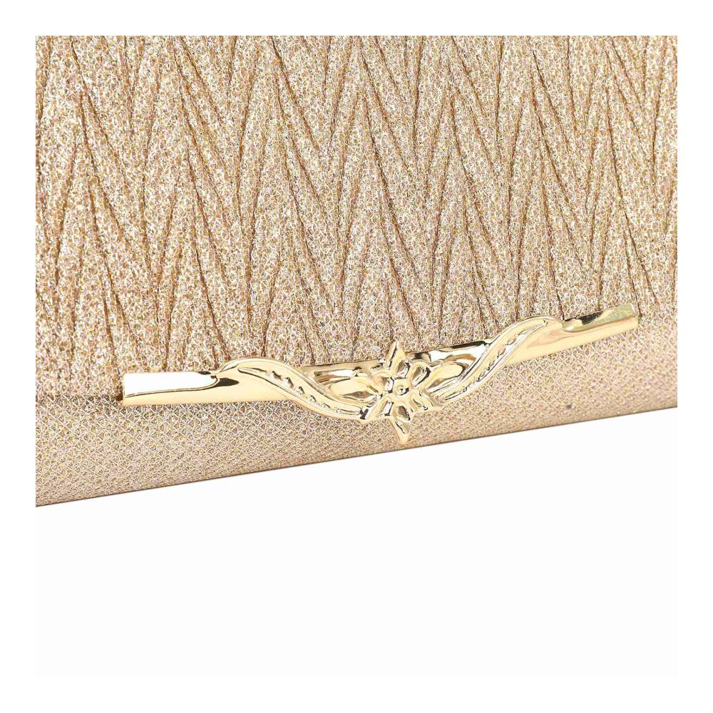 Champagner-farbene Clutch Elegante Abendtasche für Frauen - Perfekt für Party Bankett Hochzeit - Stilvolle Handtasche mit Kette - Damen Umhängetasche