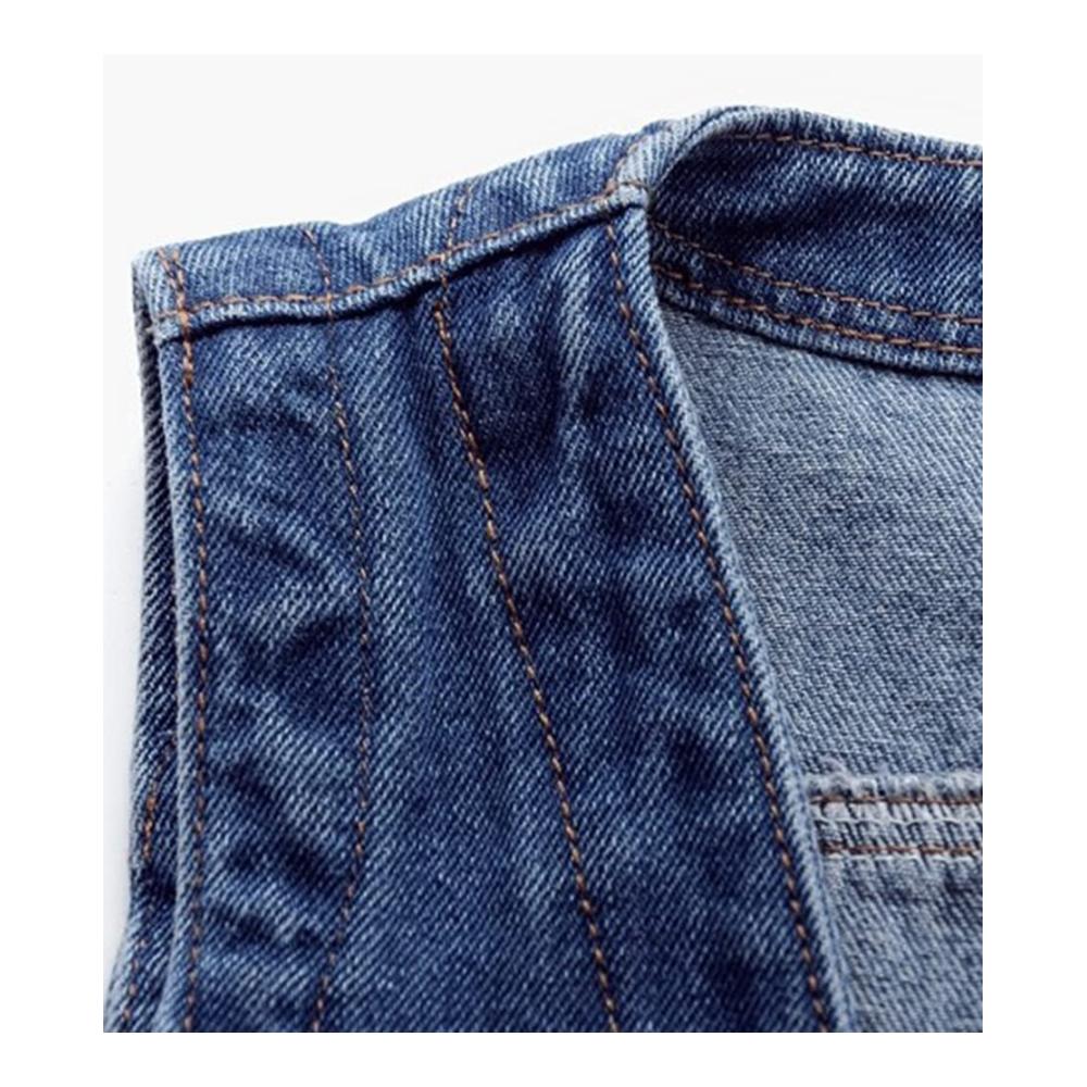 Damen Jeansweste übergröße - Stilvolle Ärmellose Denim Jacke für den Frühling - Beiläufige Weste mit Karten-Top Outwear in Übergröße