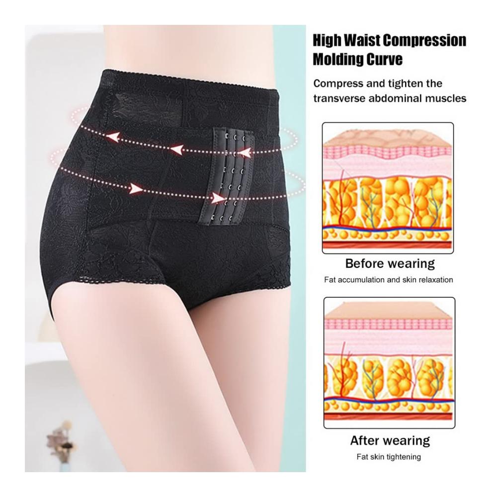 Miederslips ACMEDE Damen - Figurformende Unterhose mit Hoher Taille Bauchweg Effekt Miederhose mit 3 Hakenreihen Butt Lifter und Hip Enhancer Shapewear - Elastischer Body Shaper für Bauchkontrolle (40-80kg