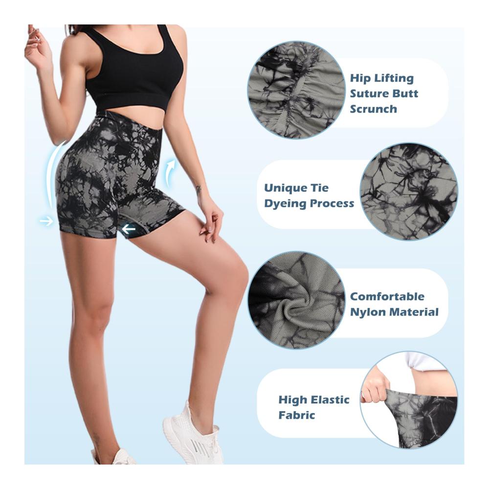 Nahtlose High-Waist Damen-Sportshorts für Yoga & Fitness - Booty Scrunch Effekt Push-Up Athletic Gym Wear