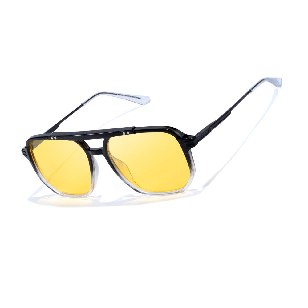 Nachtsichtbrille für sicheres Autofahren – Gelbe Sonnenbrille mit polarisierten Gläsern für Tag und Nacht UV-Schutz inklusive