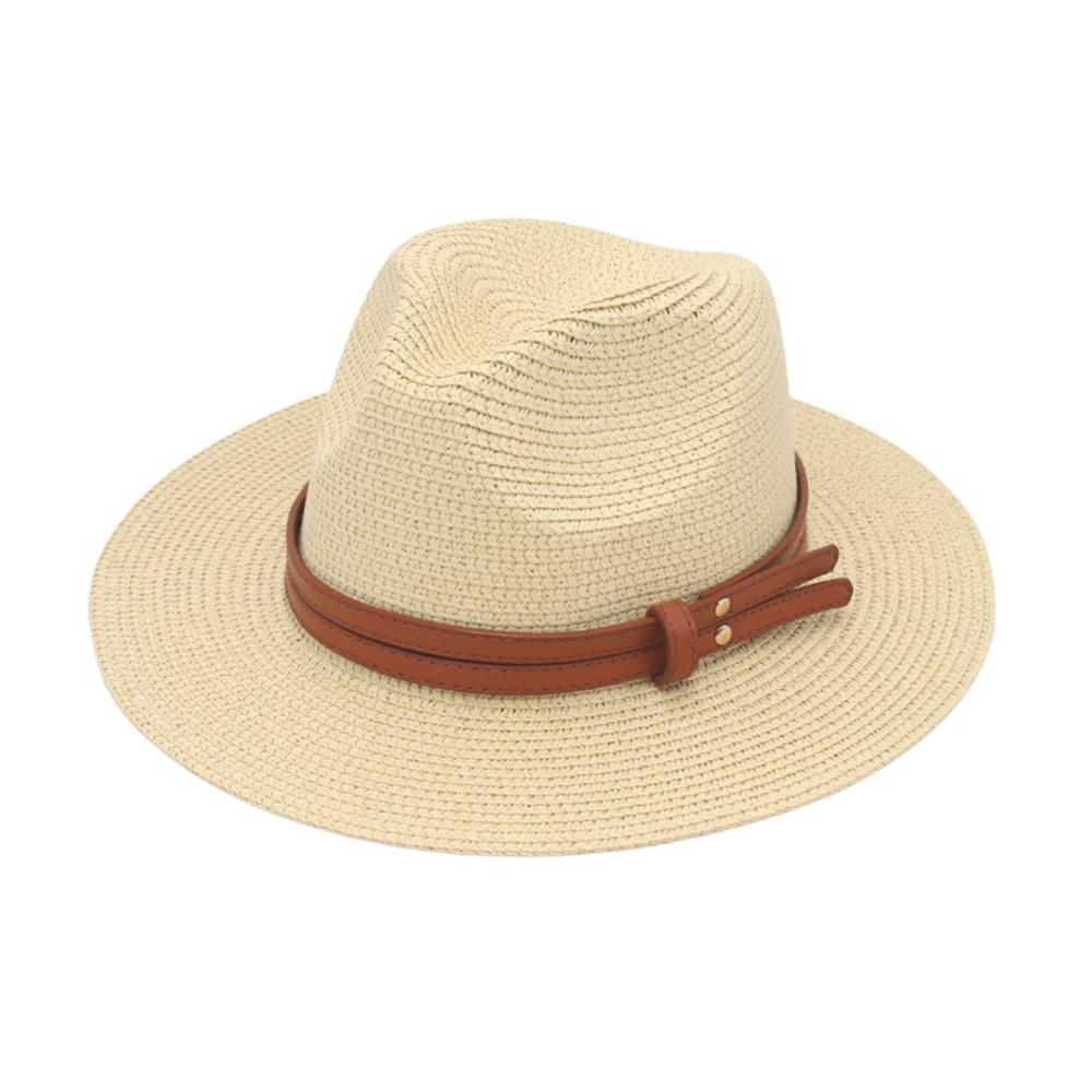 Sommerlicher UV-Schutz Damen Sonnenhut mit Breiter Krempe für Reise Urlaub und Strand - Strohhut Visor Cap Strandmütze