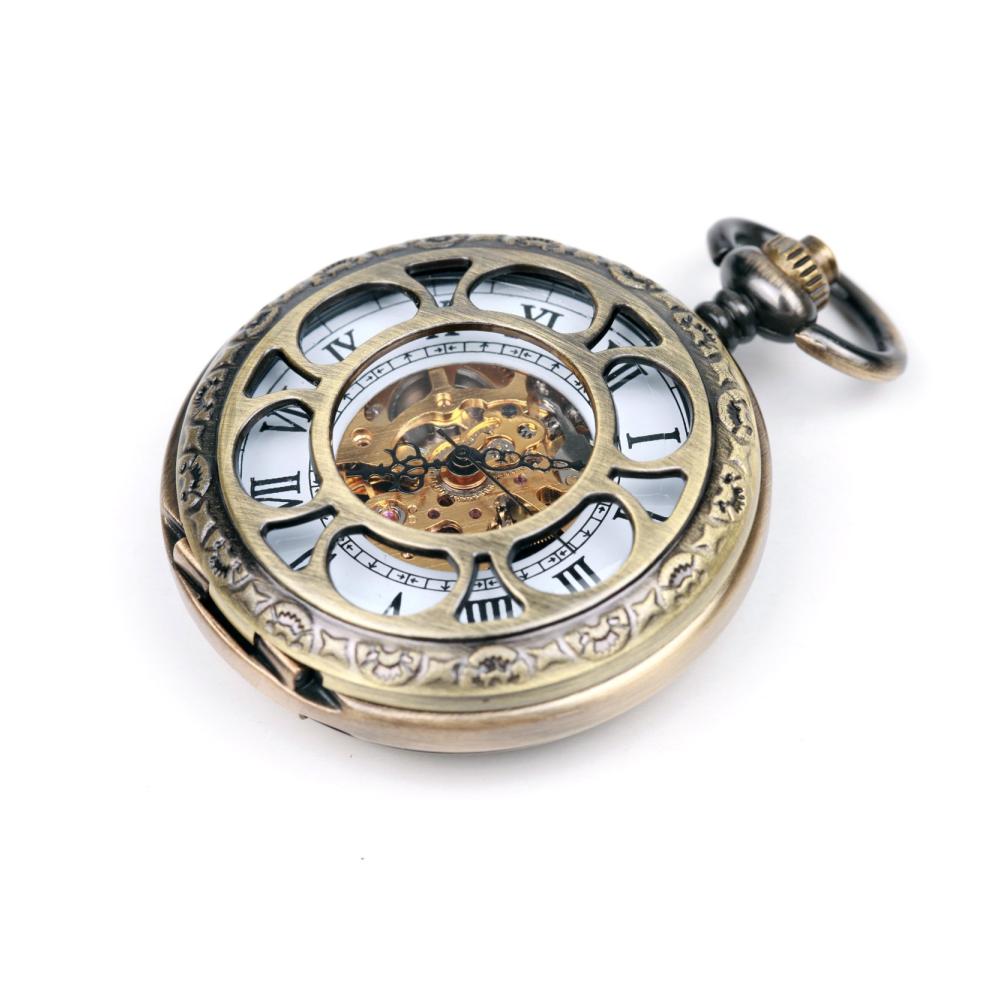 Herren Mechanische Vintage Taschenuhr im Rokoko-Steampunk-Stil mit Box und Kette
