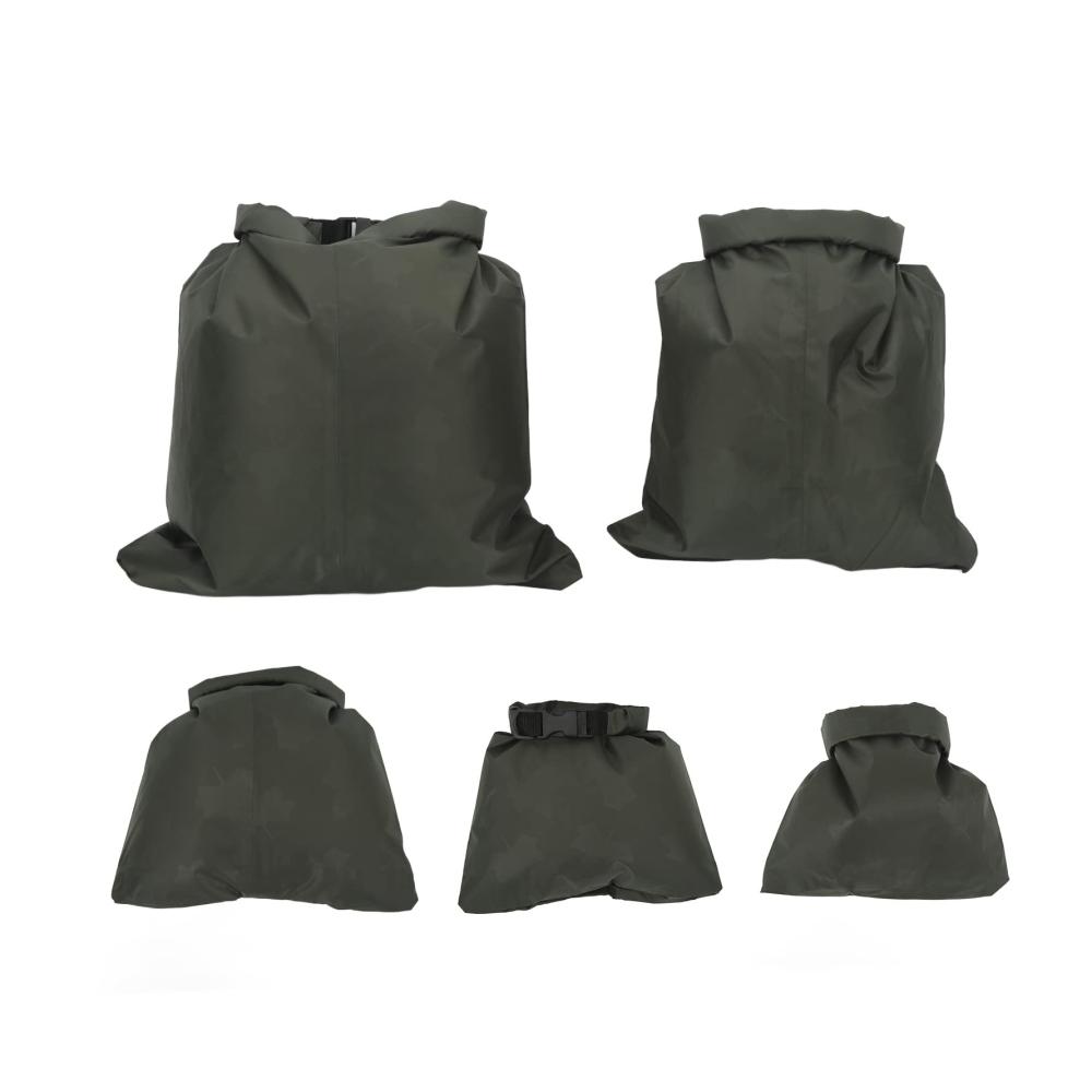 Wasserdichte Packsäcke Set (5 Stück) - Ideale Trockentaschen für Schwimmen Camping Rafting Kajakfahren Wandern Bootfahren - Vielseitig Einsetzbar Tragbar Lagerung - Armeegrün