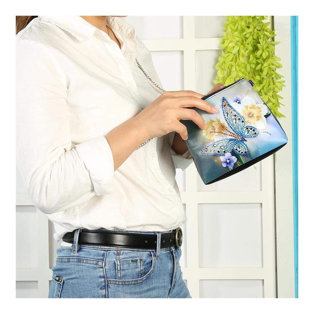 5D Diamond Painting Clutches Kristall Umhängetasche mit Kette DIY Handwerk Geschenk Geldbeutel mit Quaste - Perfekte Clutch Kosmetiktasche für Erwachsene und Kinder
