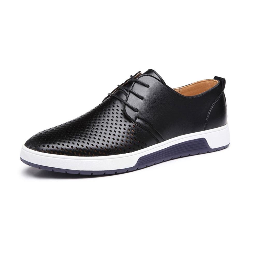 Herren Schnürhalbschuhe Business Mesh Lederschuhe für Hochzeit Atmungsaktiv & Casual