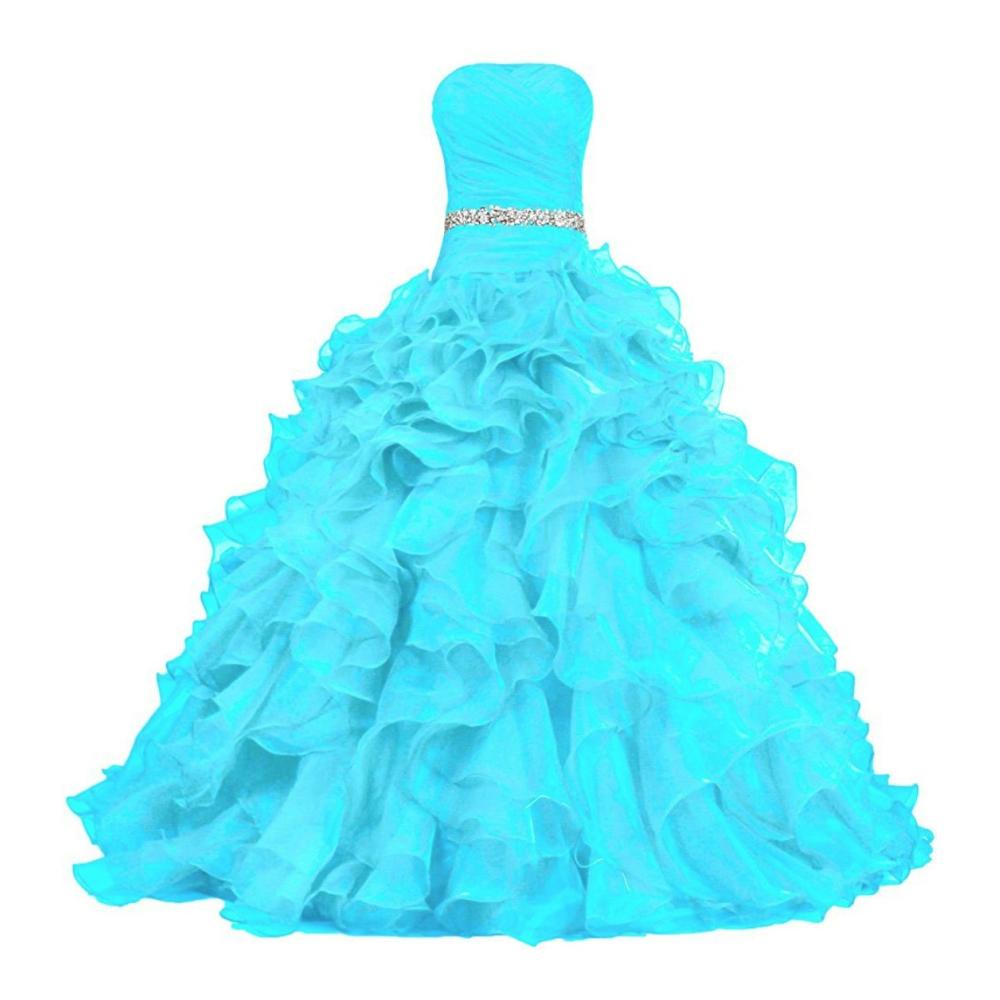 Abendkleid Damen Lang Organza Trägerlos - Elegantes Partykleid für Besondere Anlässe