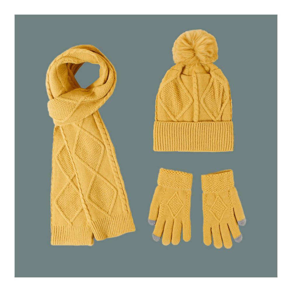 Winter-Accessoires-Set Mütze Schal & Handschuhe für Damen und Herren - Weicher Stoff Warm Kaltes Wetter - Unisex Mütze Schal und Handschuh-Set
