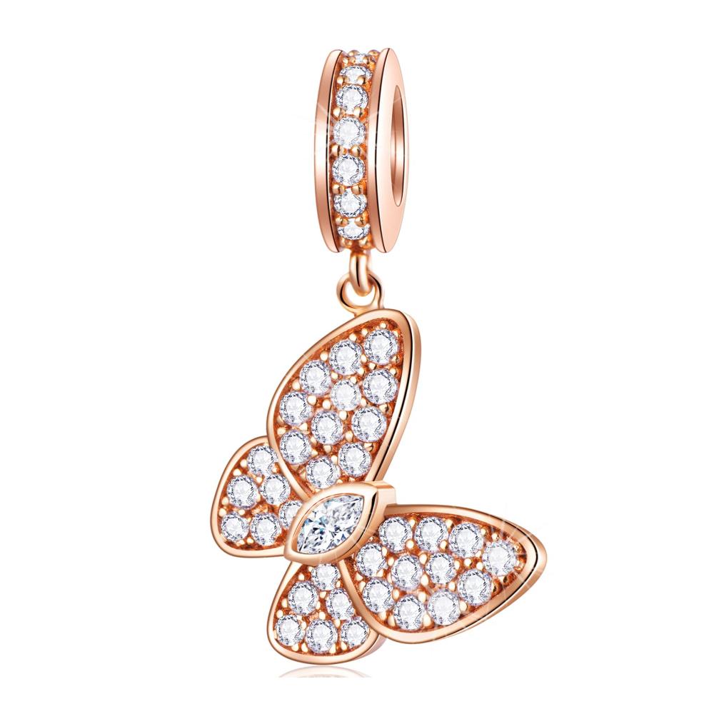 Rose Gold Schmetterling Anhänger Charm