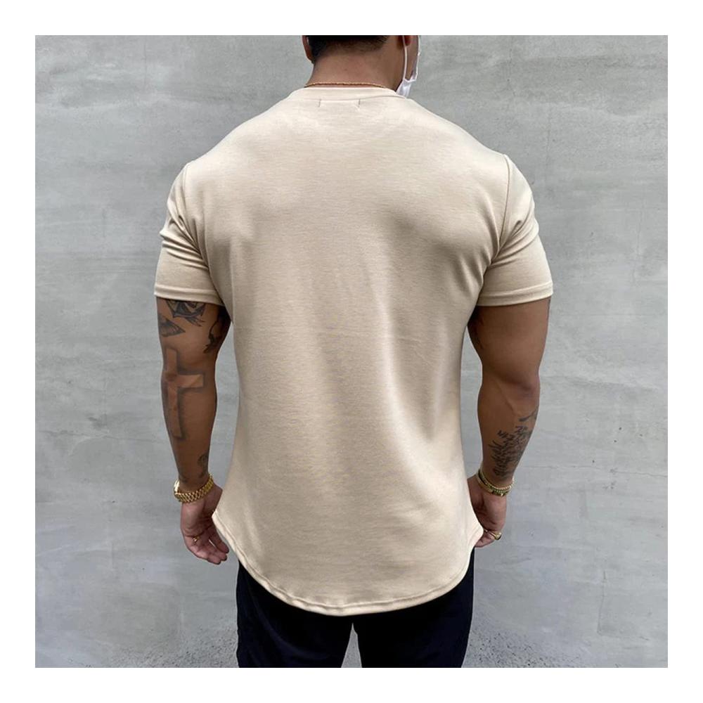 Baenxo Elastisches Sport-T-Shirt | Hochwertiges Muskelshirt aus 100% Baumwolle | Casual Kurzarmshirt für Sport und Freizeit
