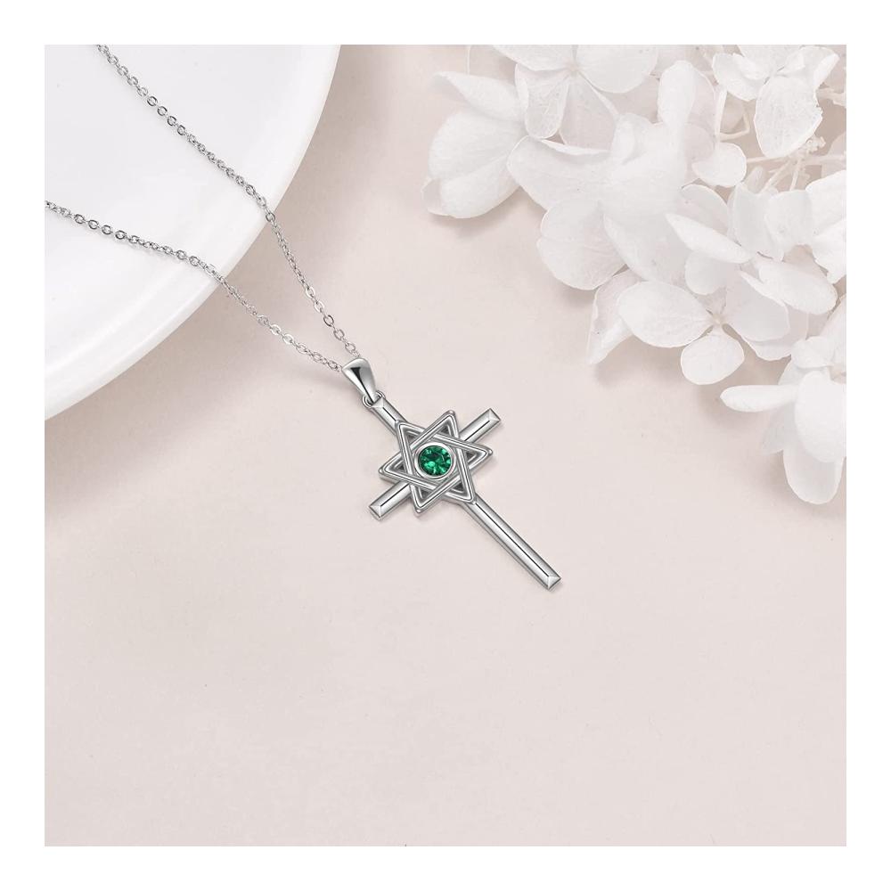 Kreuz- und Davidstern-Schmuckset aus Sterlingsilber für Frauen