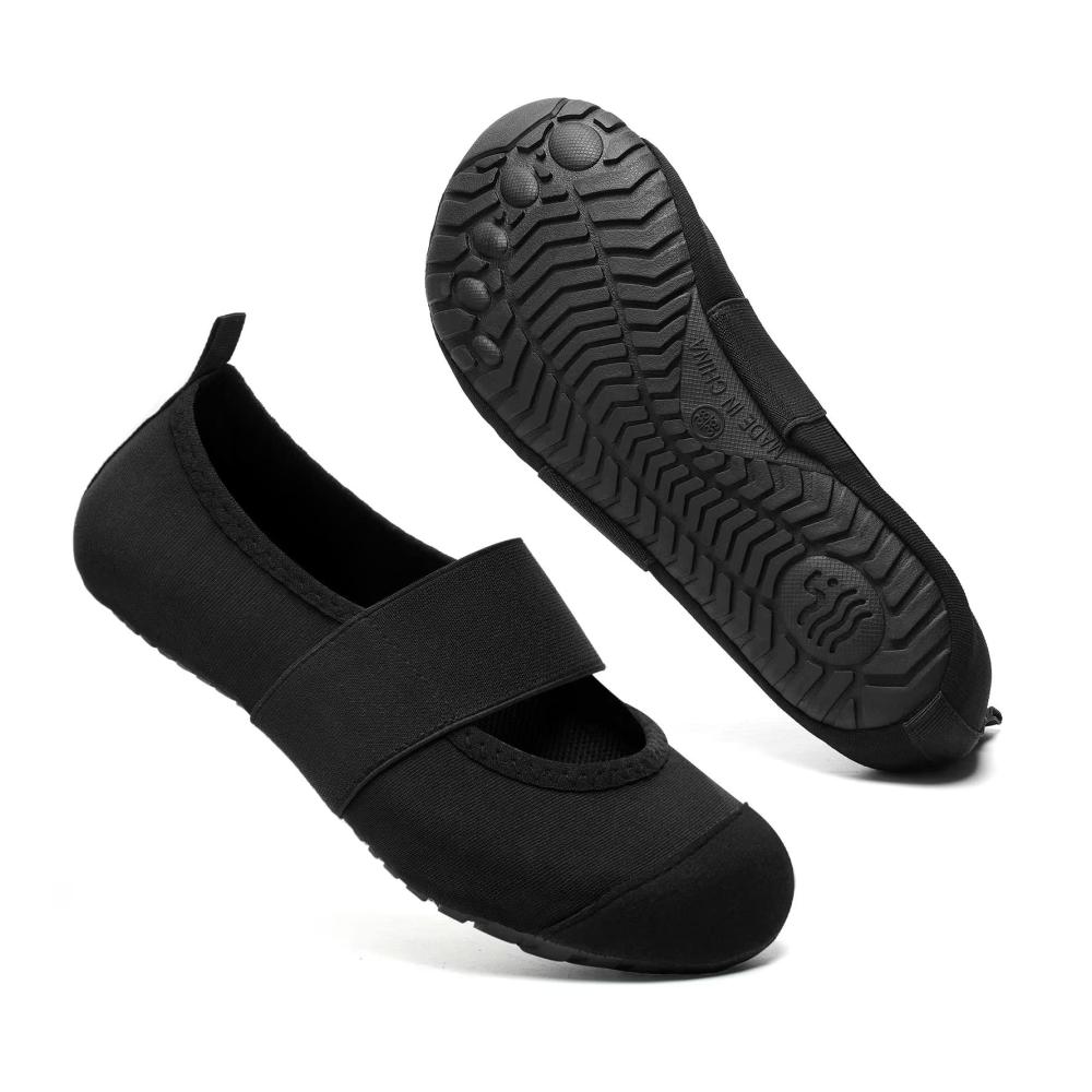 Bequeme und leichte Damen-Hausschuhe von Mabove - Pantoffeln und Hüttenschuhe für den Indoor-Gebrauch (Schwarz Größe 40/41 EU