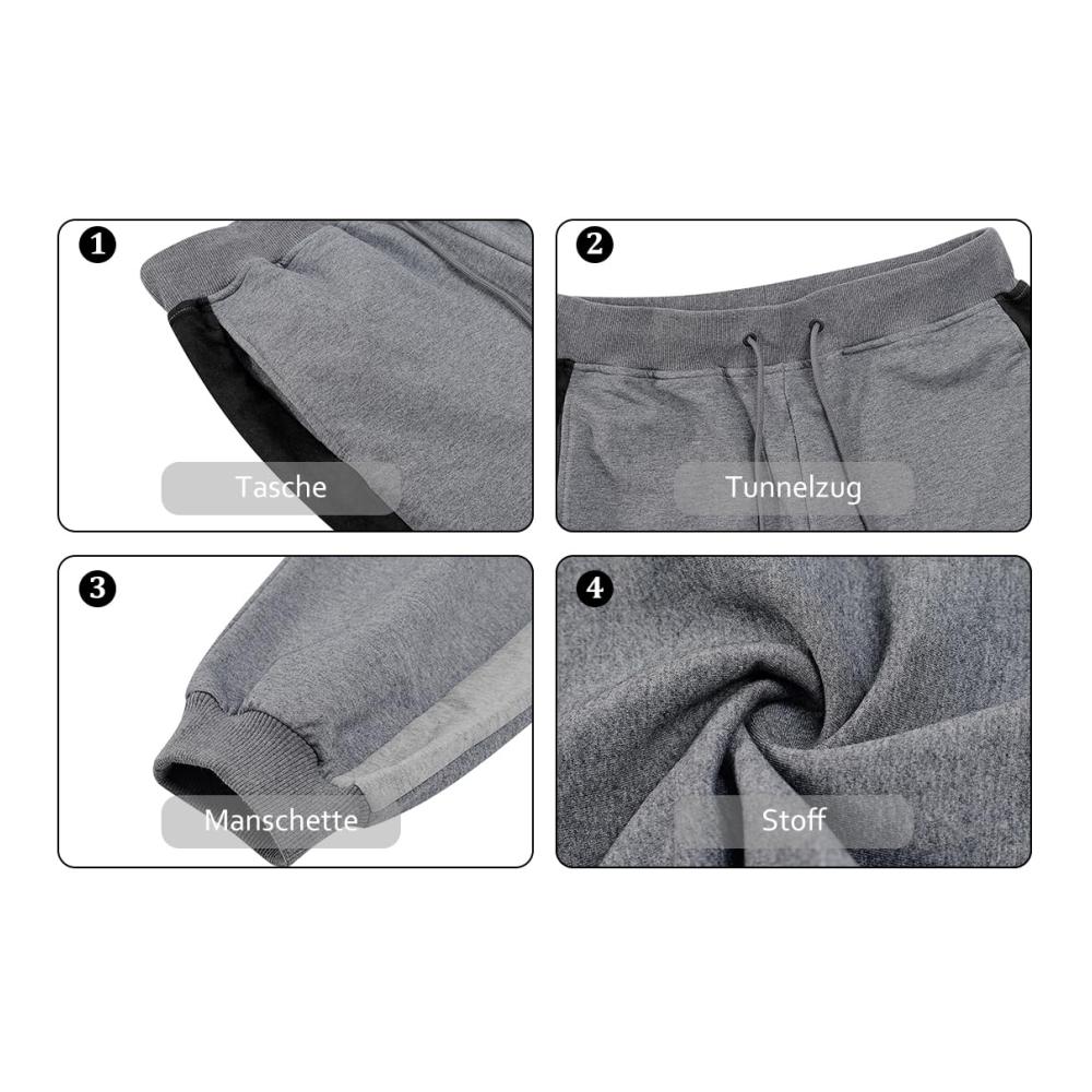 Herren Jogginghose mit Streifenmuster für Laufen und Freizeit - Sportliche Trainingshose Cargo Pants und Sweatpants im Jogger-Style