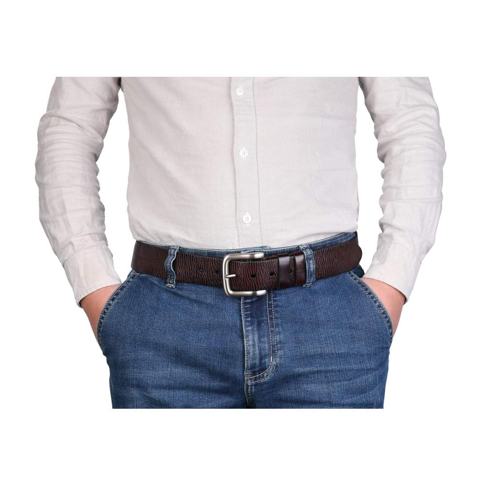 Hochwertiger Herrengürtel aus 100% Echtleder - Stilvoller Ledergürtel für Männer Hosengürtel Jeansgürtel Arbeitsgürtel - Breite 3.8cm
