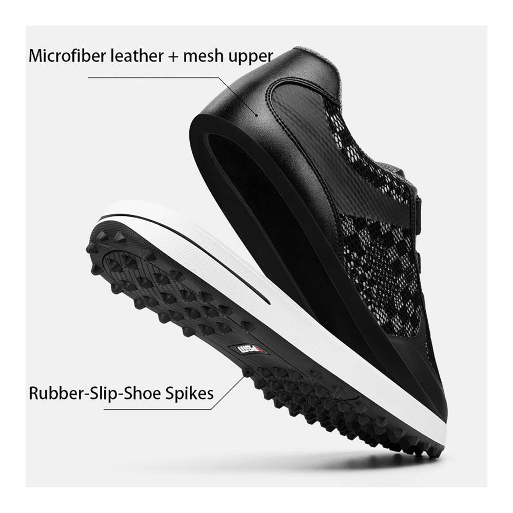 Golfschuhe für Männer - Atmungsaktive Mesh-Oberfläche Profi Anti-Skid Golf Sneakers in Großer Größe (Schwarz 275MM