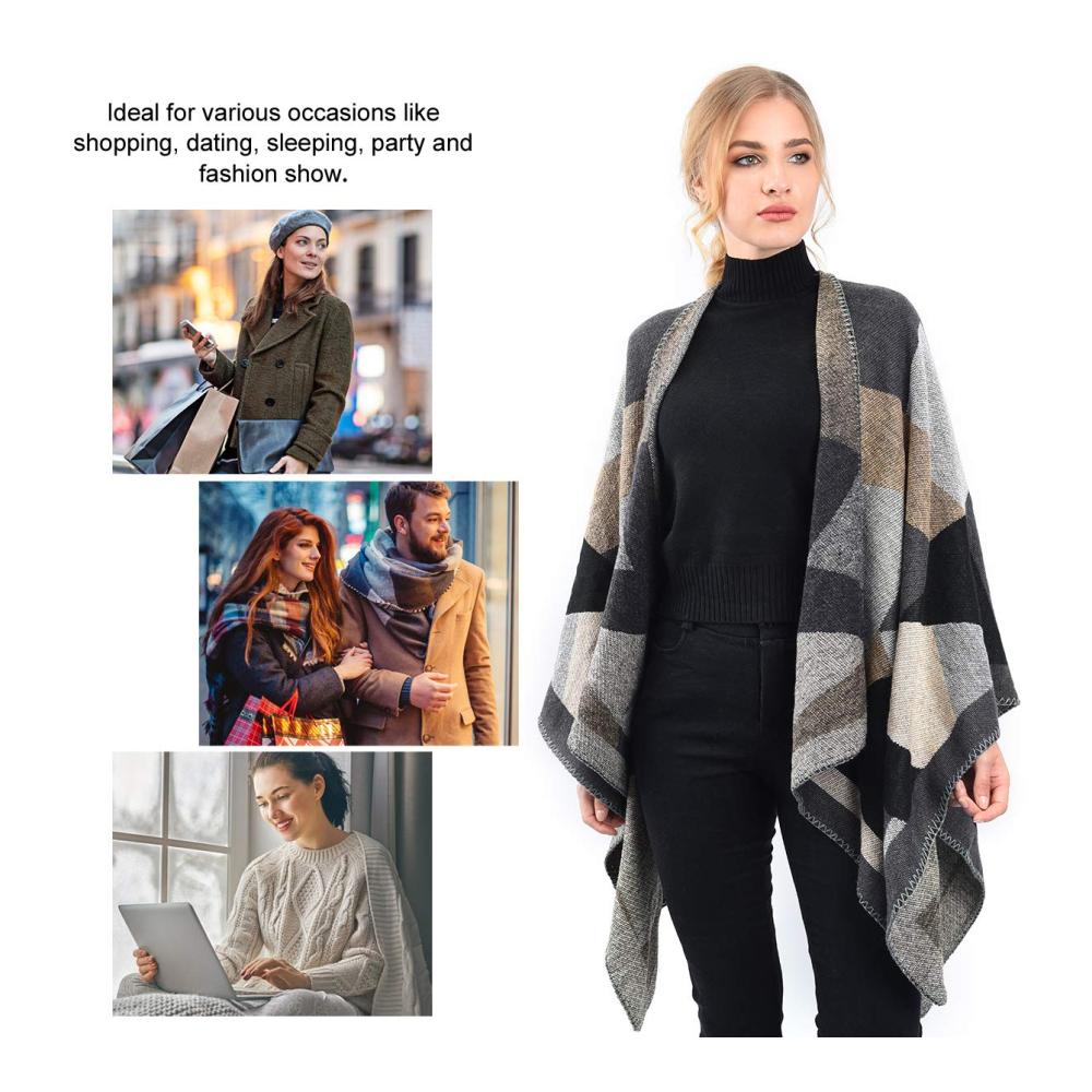 Winddichter Strick-Poncho Warme Wolle für Damen – Vielseitiger Wintermantel & Geschenkidee