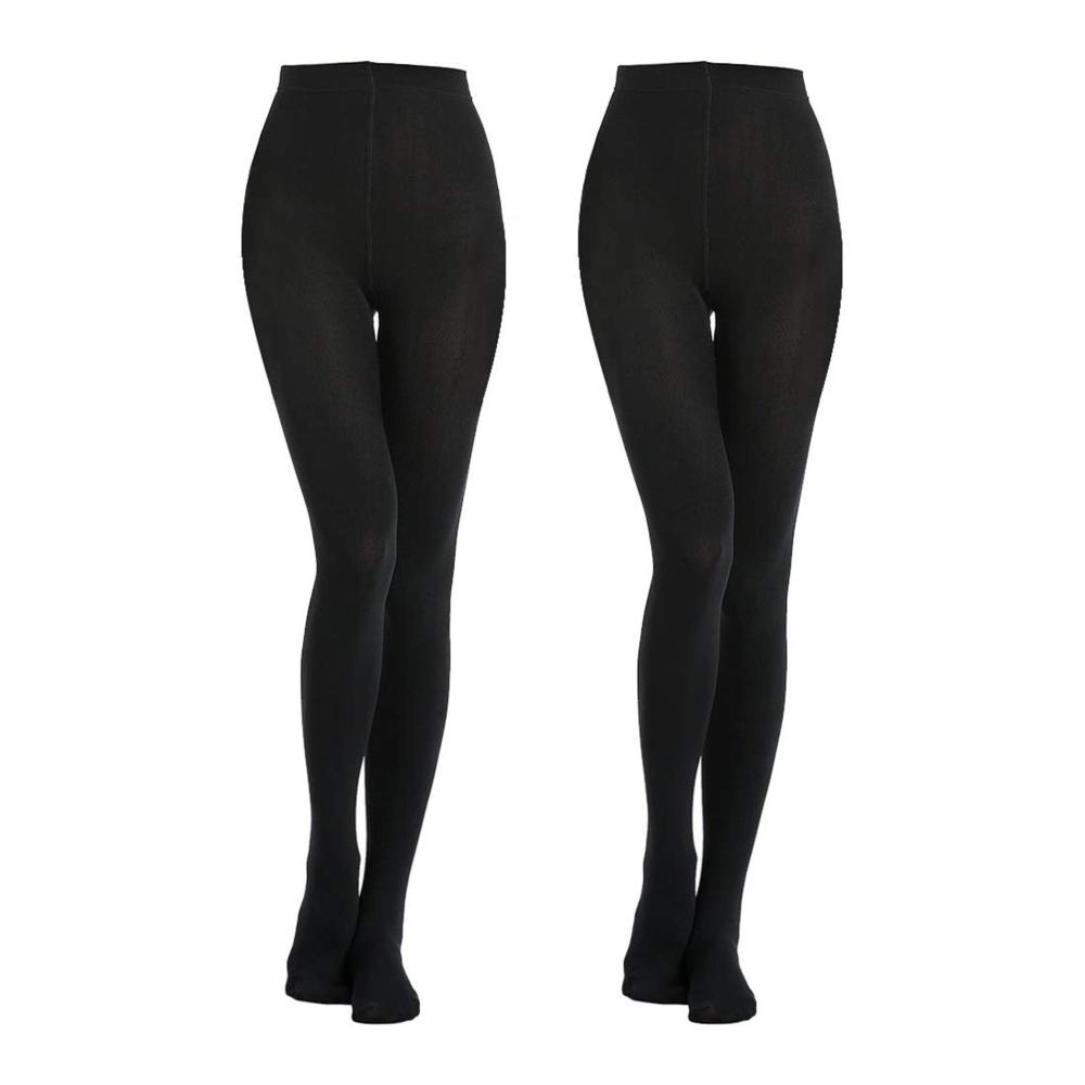 2 Paar Damen Fleece-Thermostrumpfhosen Schwarz 400 Denier – Kuschelig Warm und Klassisch