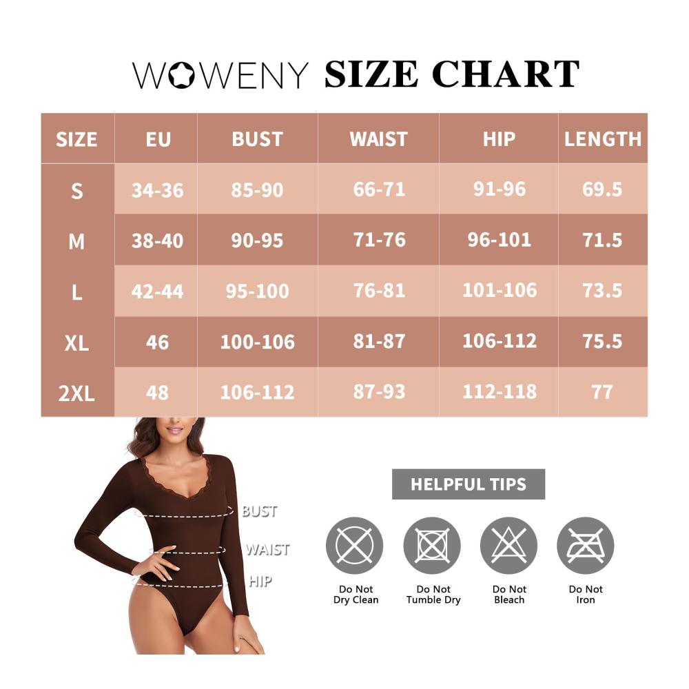 Langarm Thermo Body Damen mit Spitze - Bequemer Fleece Bodysuit für Wärme und Eleganz