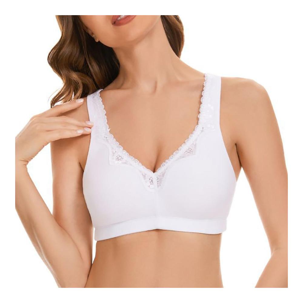 Umstands- & Still-BH Damen Spitzenkante vordere seitliche Schnalle ohne Stahlring - Yoga Schlaf Sportbustier große Größen nahtlose Raffung & Anpassung