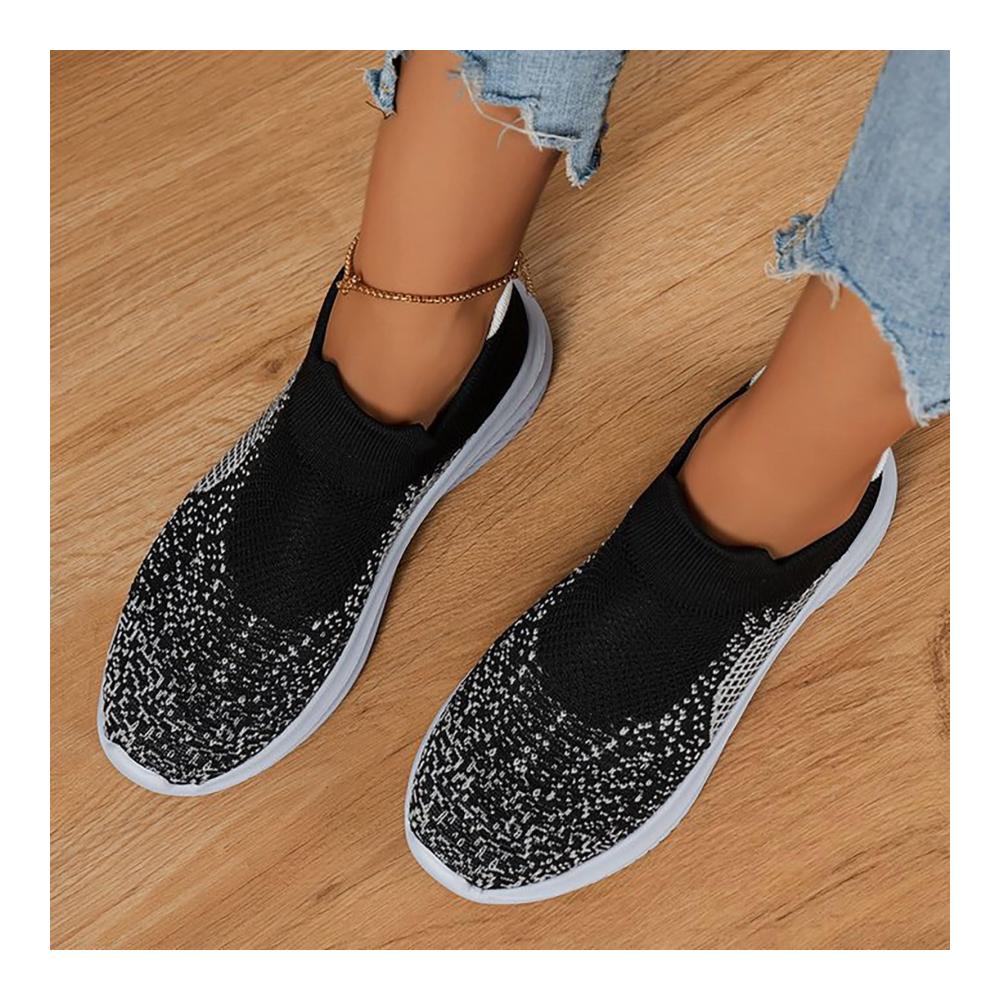 Schwarze Plateau-Sneaker Damen | Atmungsaktive High-Top-Sportschuhe | Bequeme Übergroße Mesh-Sneaker | Leichte Freizeitschuhe - Größe 41